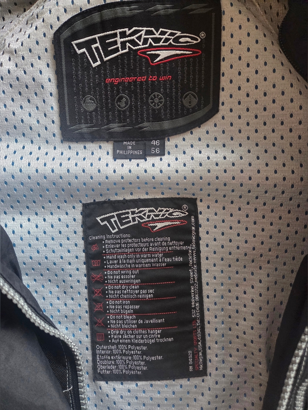 TEKNIC RACING Motorcycle Jacker Teknic Pro Mesh Racing XL - Picture 8 of 10